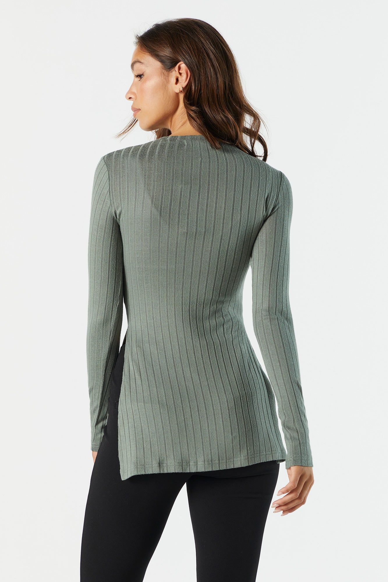 Tunique côtelée à manches longues sold by Charlotte Russe product image thumbnail 11