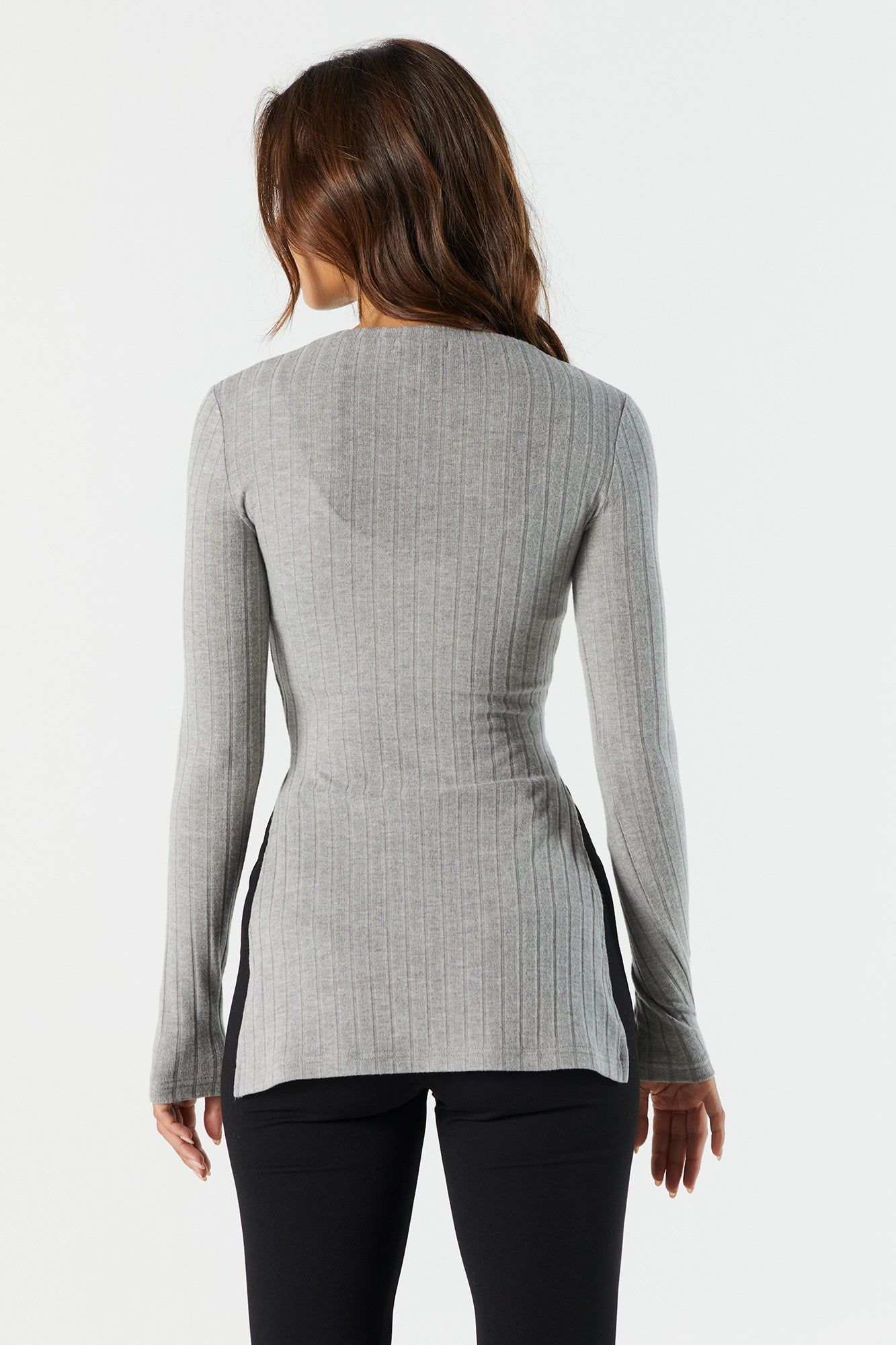 Tunique côtelée à manches longues sold by Charlotte Russe product image thumbnail 7