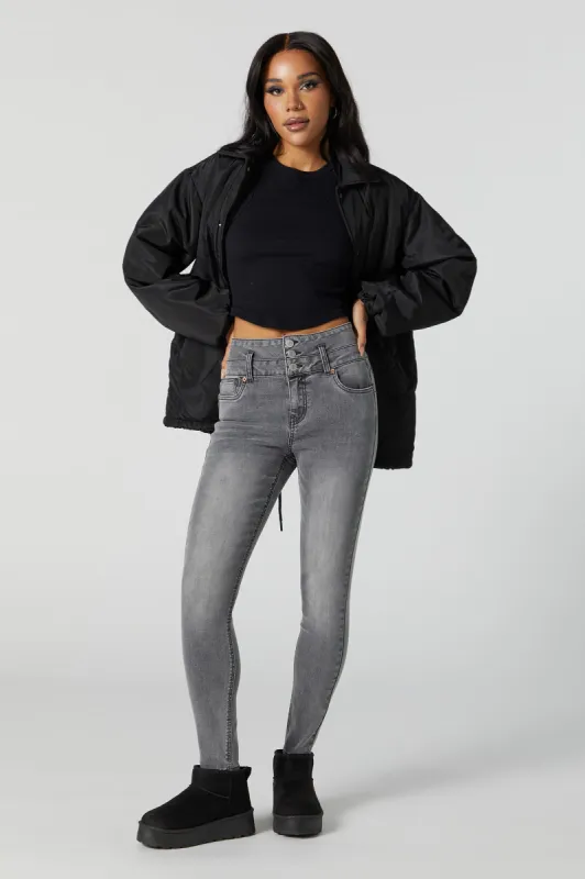Ibiza Grey Wash Push Up Skinny Jean sold by Charlotte Russe