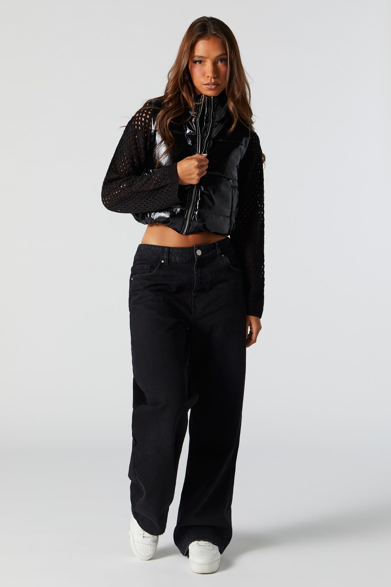 Faux Leather Cropped Puffer Vest sold by Charlotte Russe product image thumbnail 7