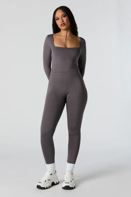 Contour Square Neck Long Sleeve Romper sold by Charlotte Russe