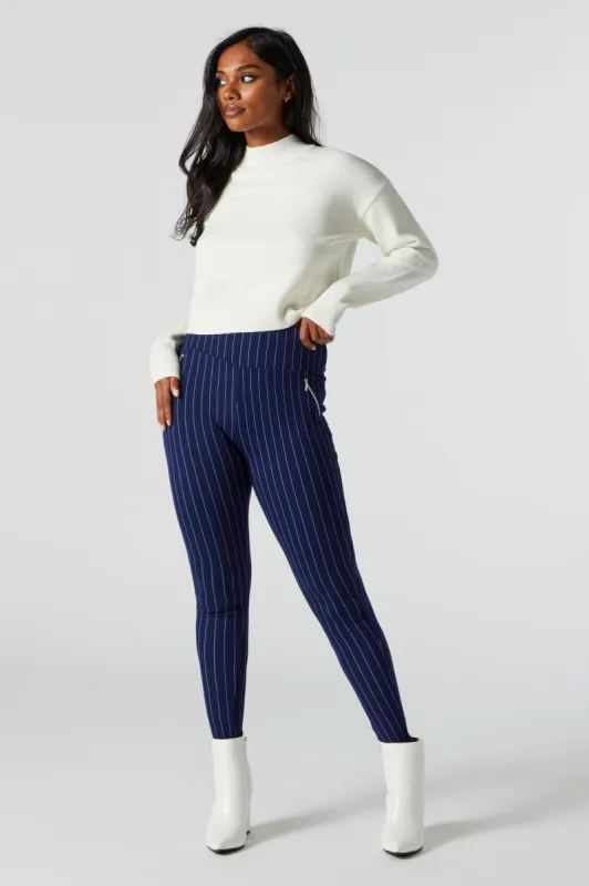 Pinstriped Zipper Pocket Legging sold by Charlotte Russe
