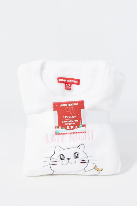 Plush Cat 2 Piece Holiday Pajama Set sold by Charlotte Russe