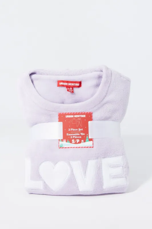 Plush Love 2 Piece Holiday Pajama Set sold by Charlotte Russe