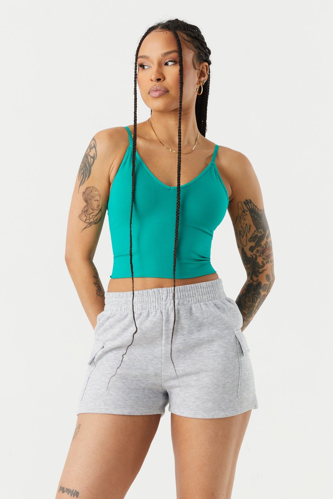 Seamless V-Neck Crop Tank sold by Charlotte Russe product image thumbnail 7