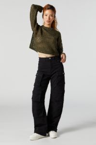Twill Multi Cargo Pocket Straight Leg Pant sold by Charlotte Russe