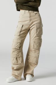 Twill Multi Cargo Pocket Straight Leg Pant sold by Charlotte Russe