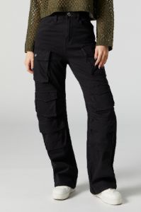 Twill Multi Cargo Pocket Straight Leg Pant sold by Charlotte Russe