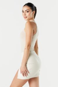 Faux Leather Slit Mini Skirt sold by Charlotte Russe