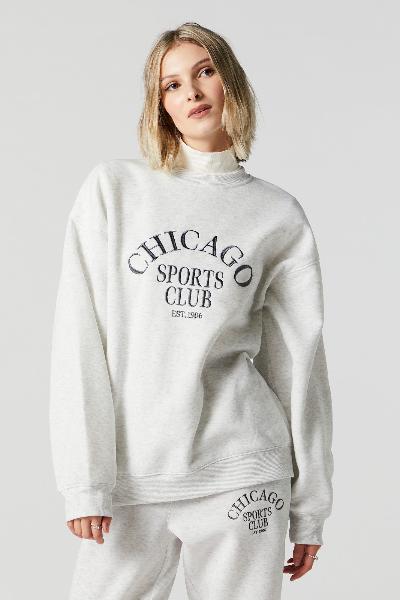 Chicago Embroidered Fleece Sweatshirt sold by Charlotte Russe product image thumbnail 4