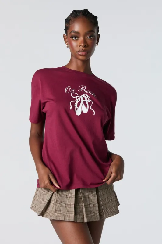 On Pointe Graphic Boyfriend T-Shirt sold by Charlotte Russe