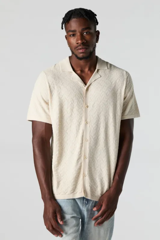 Textured Button-Up Top sold by Charlotte Russe