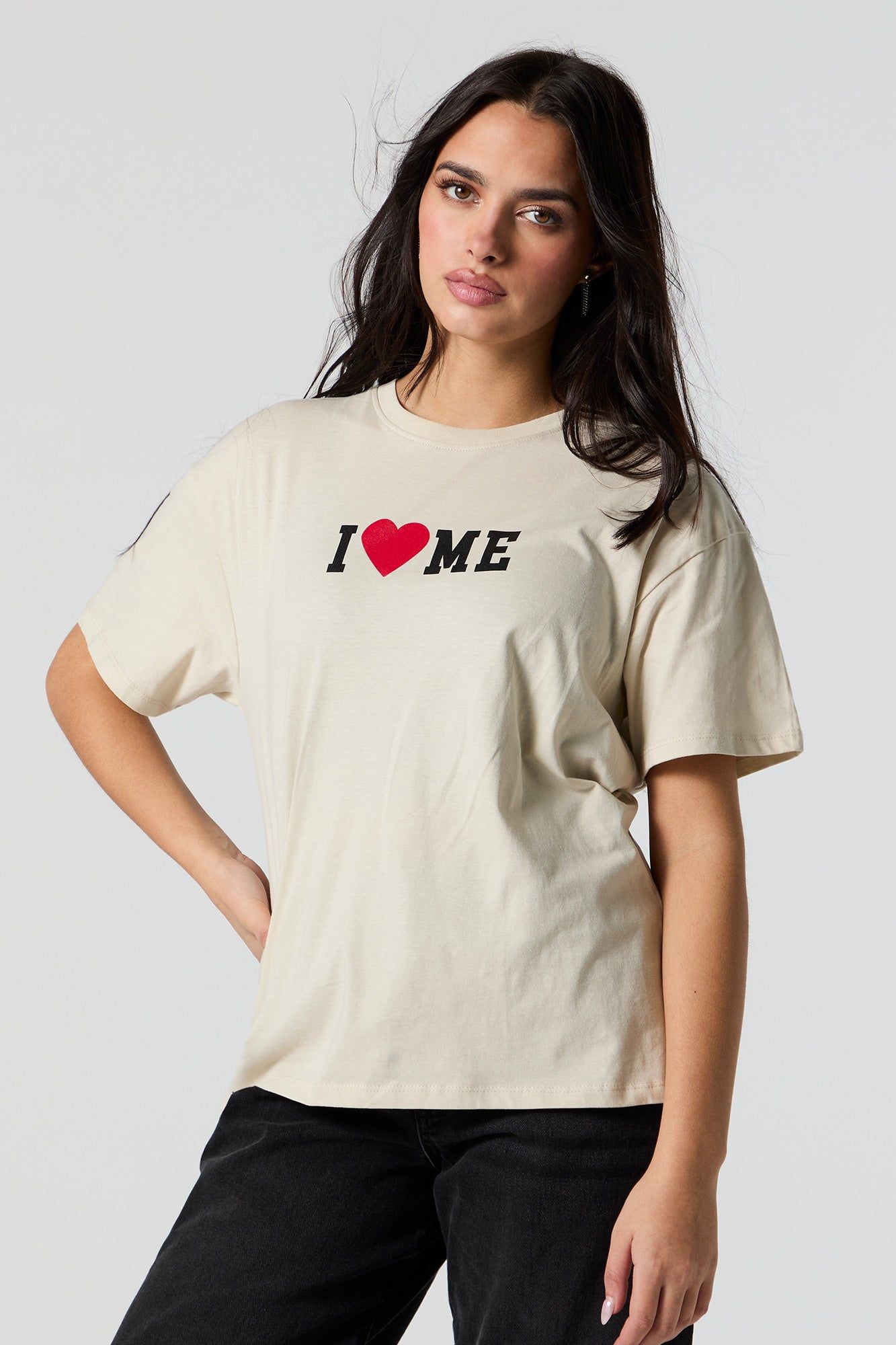 I Love Me Graphic Boyfriend T-Shirt sold by Charlotte Russe product image thumbnail 2