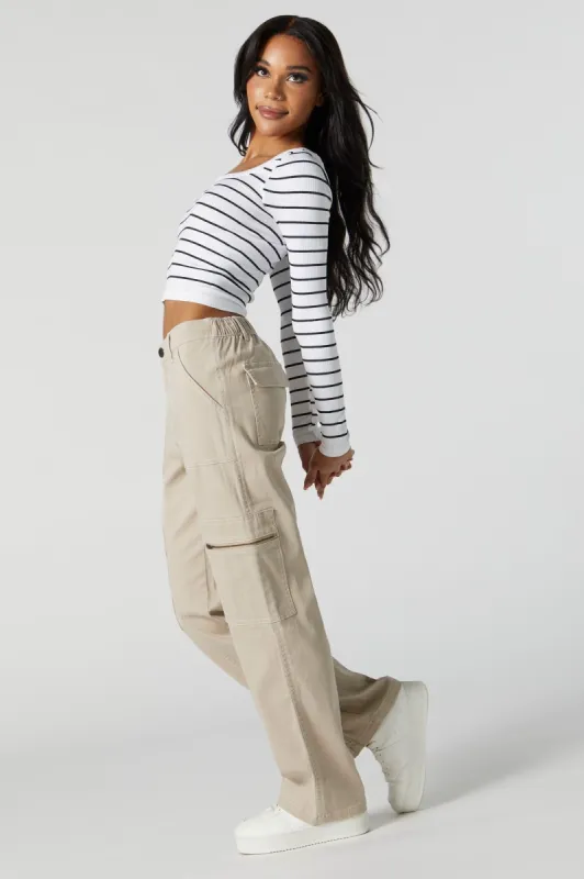 Straight Leg Zipper Pocket Pant sold by Charlotte Russe