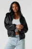 Faux Leather Bomber Jacket sold by Charlotte Russe
