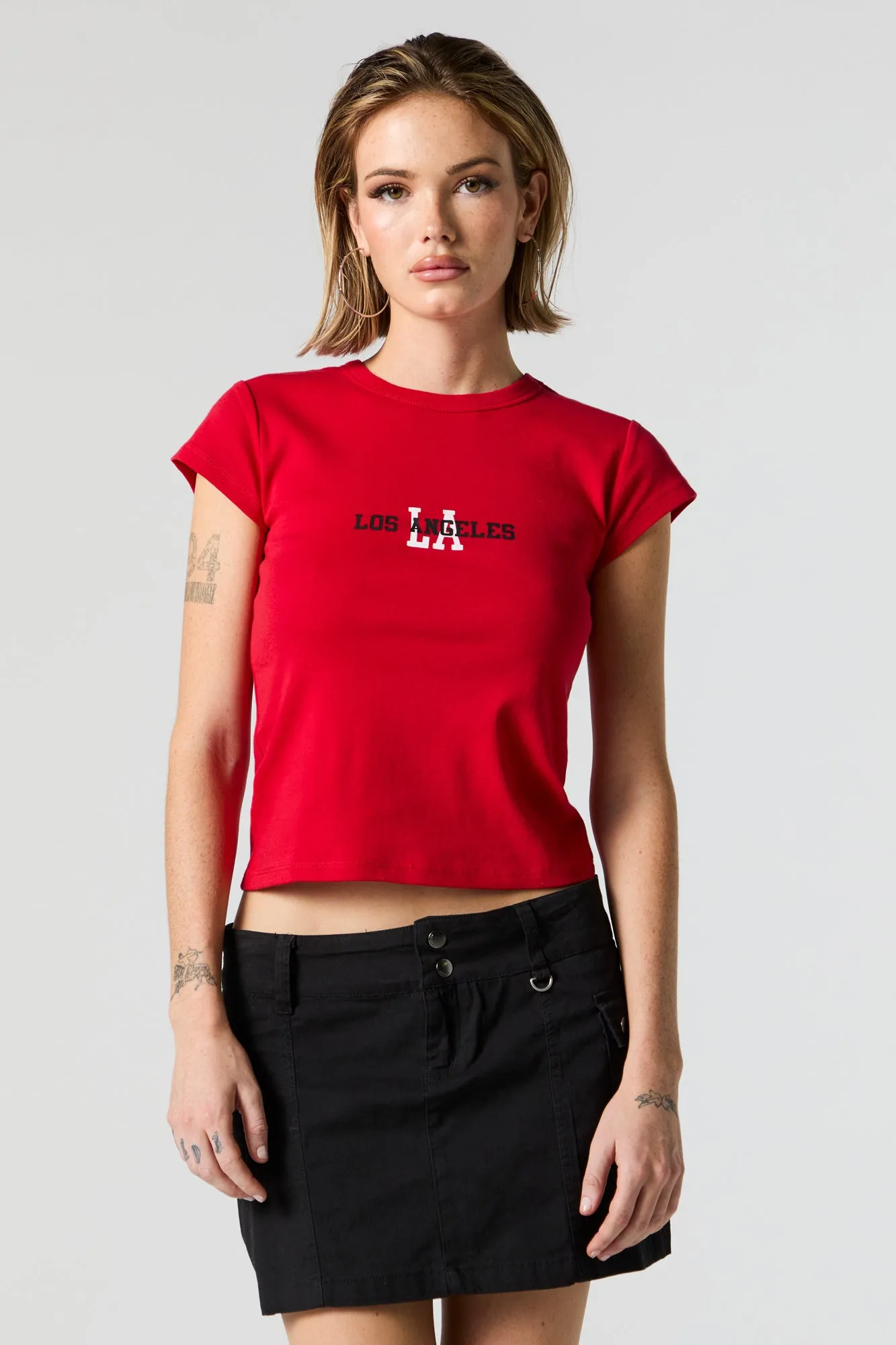 LA Graphic Fitted T-Shirt sold by Charlotte Russe product image thumbnail 2