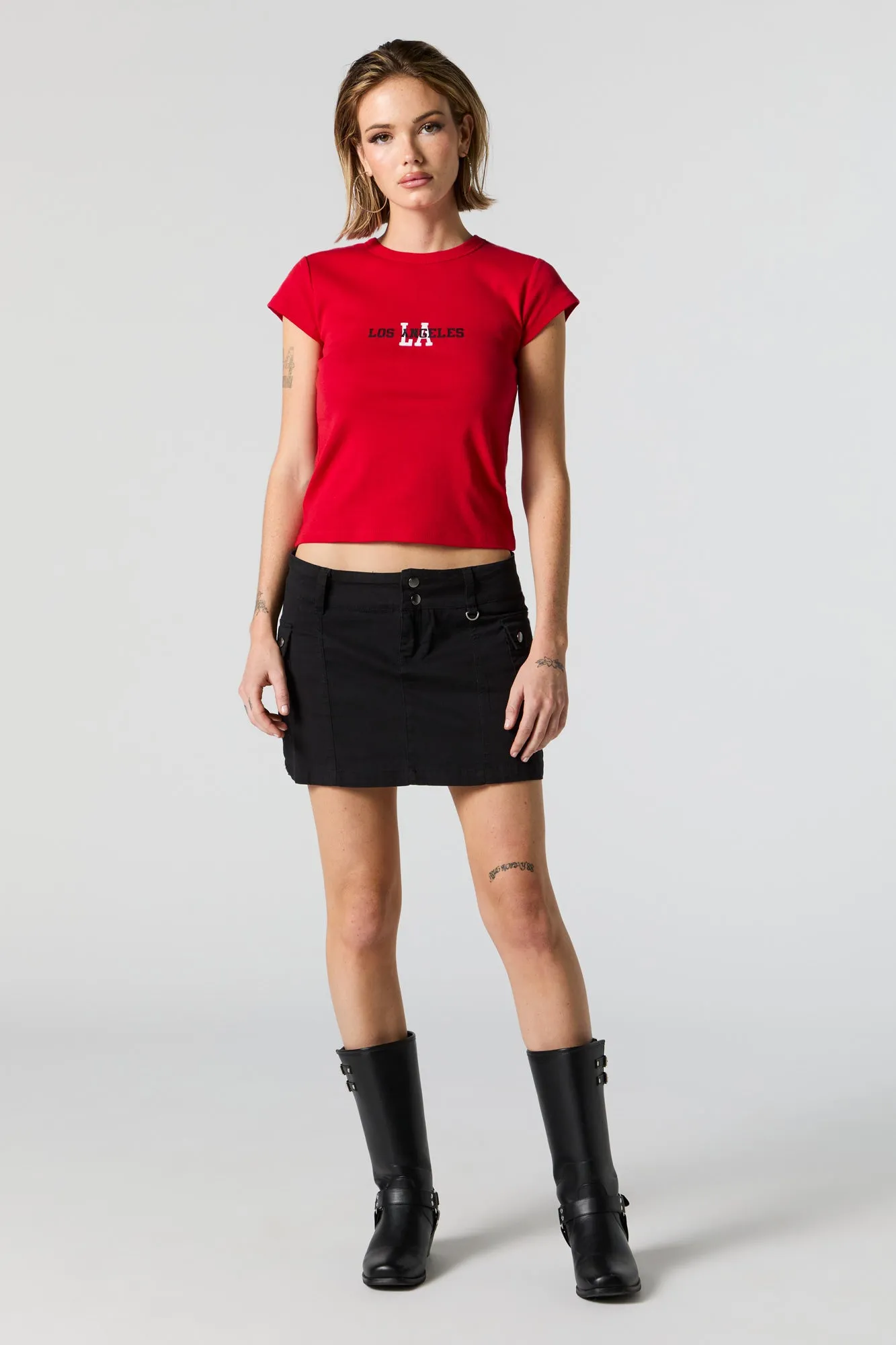 LA Graphic Fitted T-Shirt sold by Charlotte Russe product image thumbnail 3