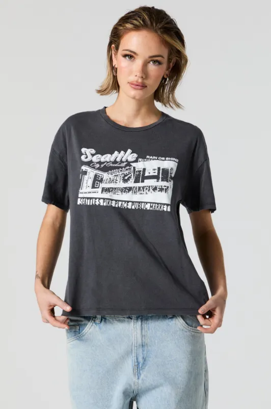 Seattle Graphic Boyfriend T-Shirt sold by Charlotte Russe