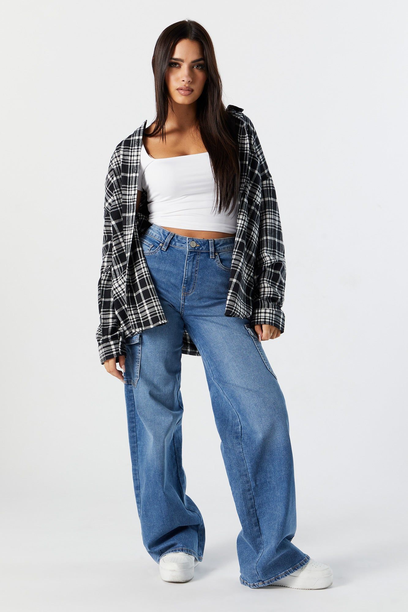 High Rise Stretch Denim Cargo Jean sold by Charlotte Russe product image thumbnail 4