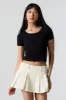 Seamless Ribbed Scoop Neck T-Shirt sold by Charlotte Russe