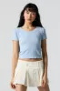 Seamless Ribbed Scoop Neck T-Shirt sold by Charlotte Russe