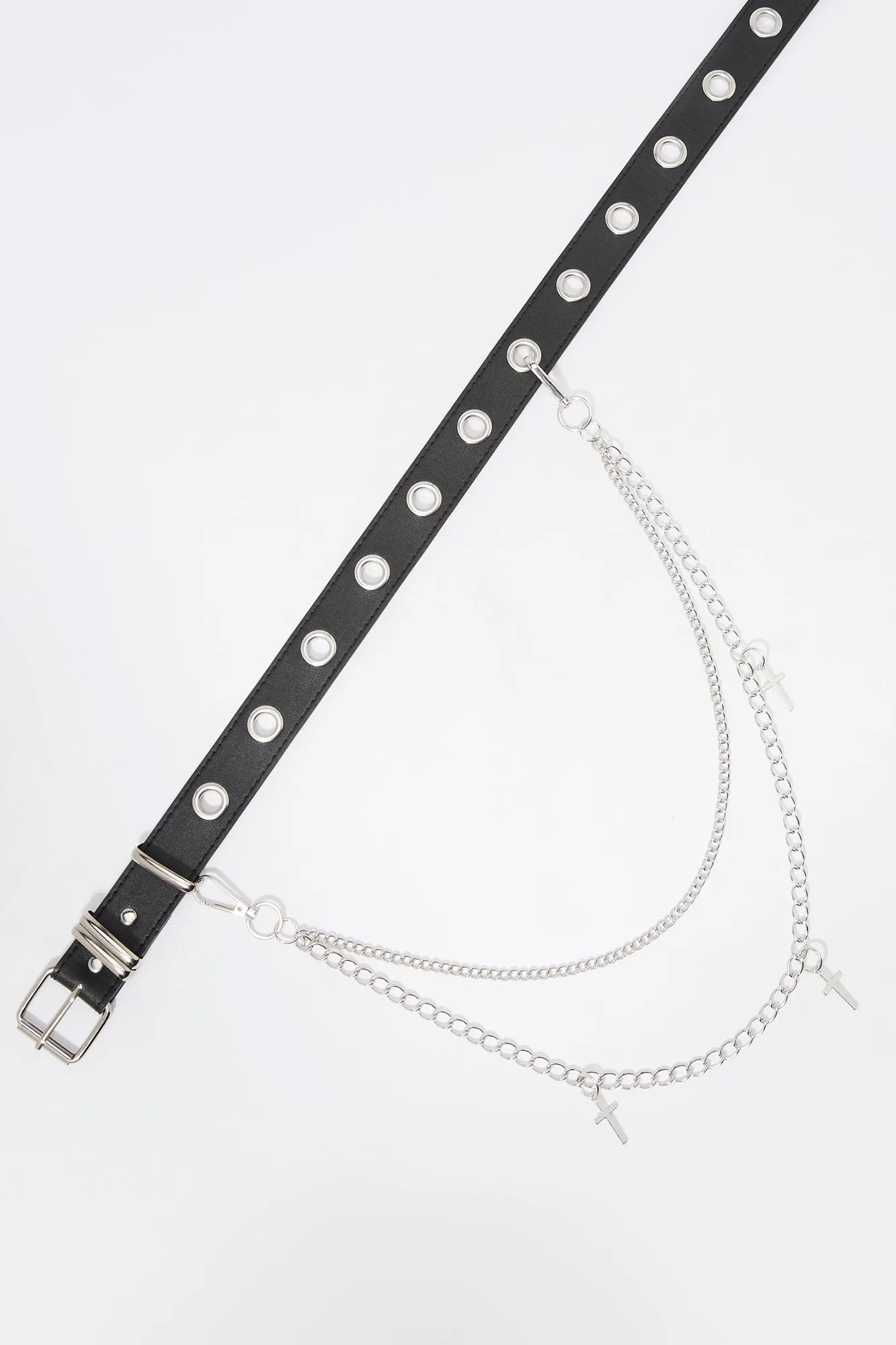 Layered Cross Chain Grommet Belt sold by Charlotte Russe product image thumbnail 2