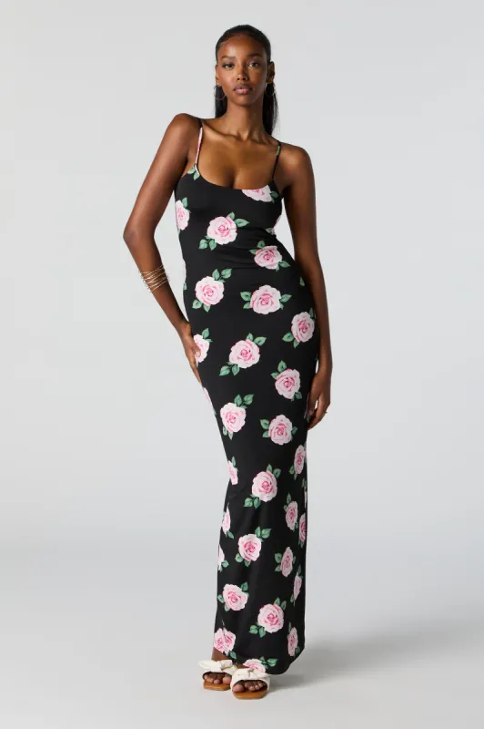 Contour Black Floral Maxi Dress sold by Charlotte Russe