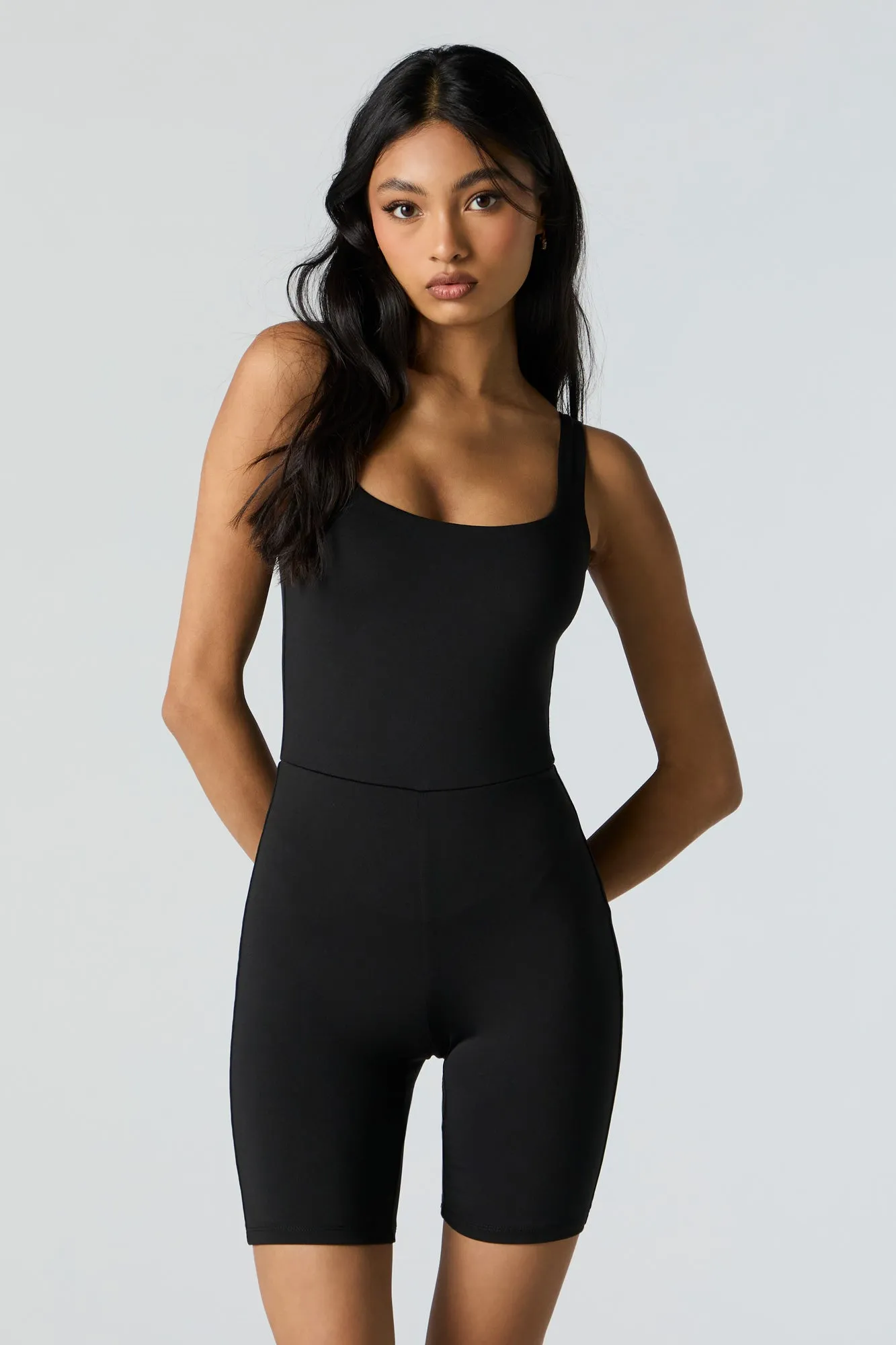 Contour Square Neck Tank Romper sold by Charlotte Russe product image thumbnail 5