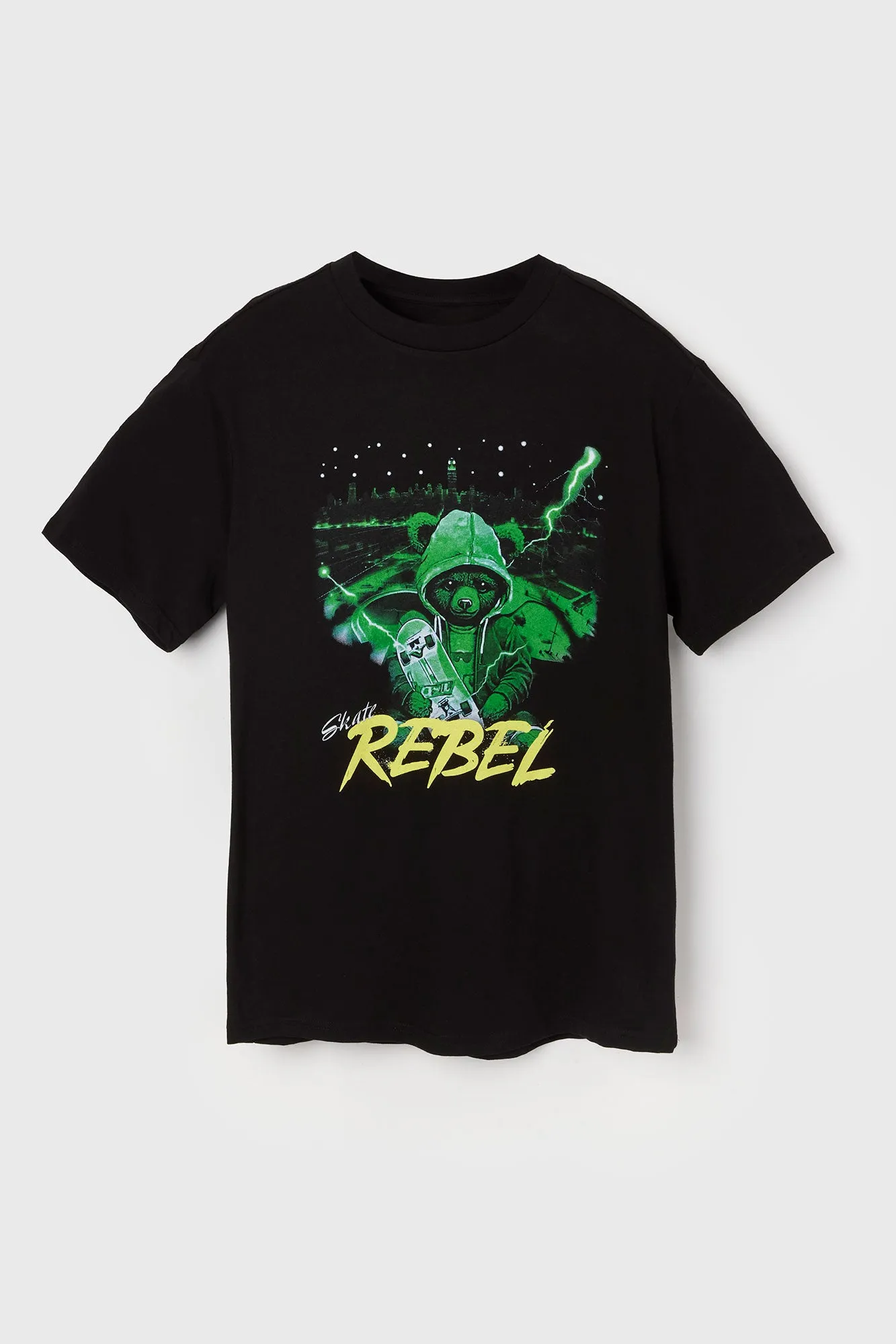 Skate Rebel Bear Graphic T-Shirt sold by Charlotte Russe product image thumbnail 4