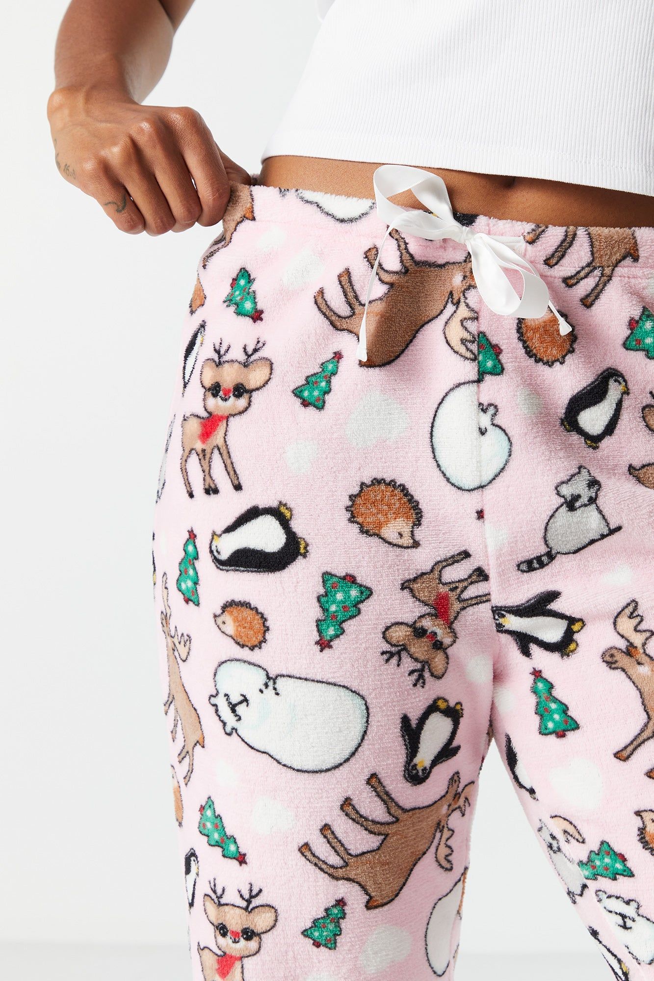 Plush Christmas Print Pajama Pant sold by Charlotte Russe product image thumbnail 4