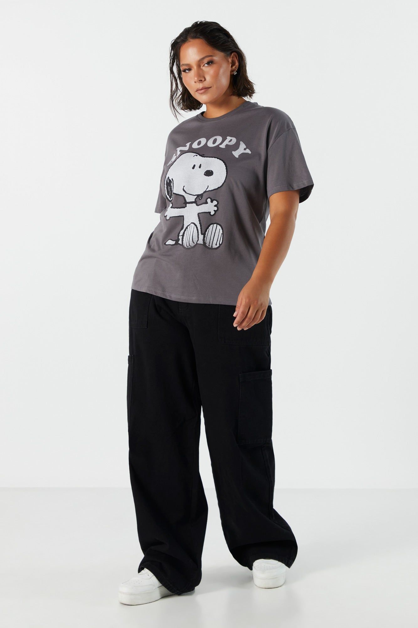 Snoopy Graphic Boyfriend T-Shirt sold by Charlotte Russe product image thumbnail 3