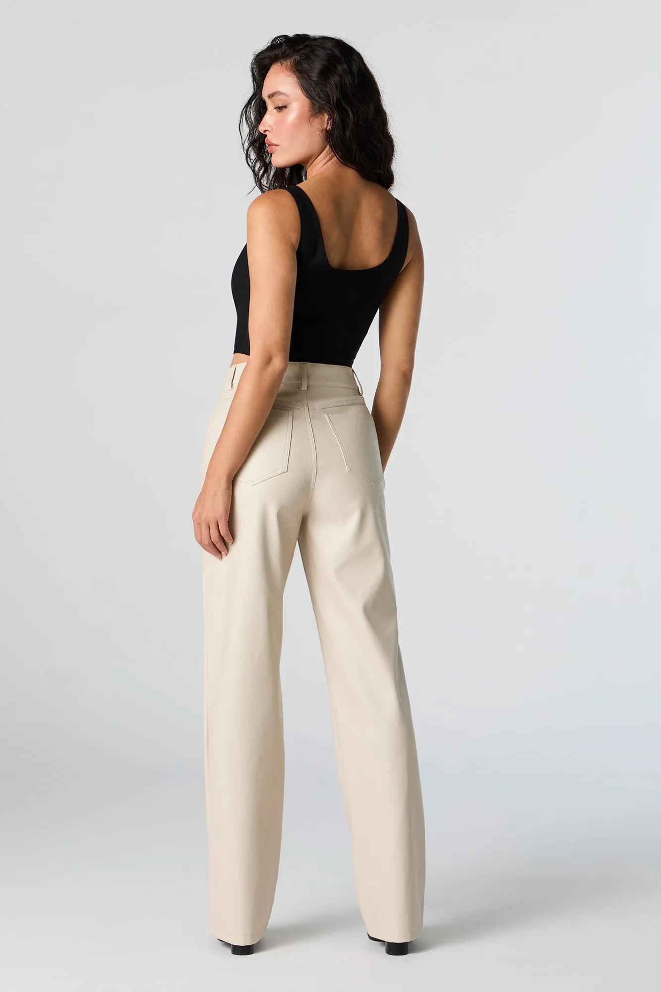 Faux Leather Straight Leg Pant sold by Charlotte Russe product image thumbnail 3