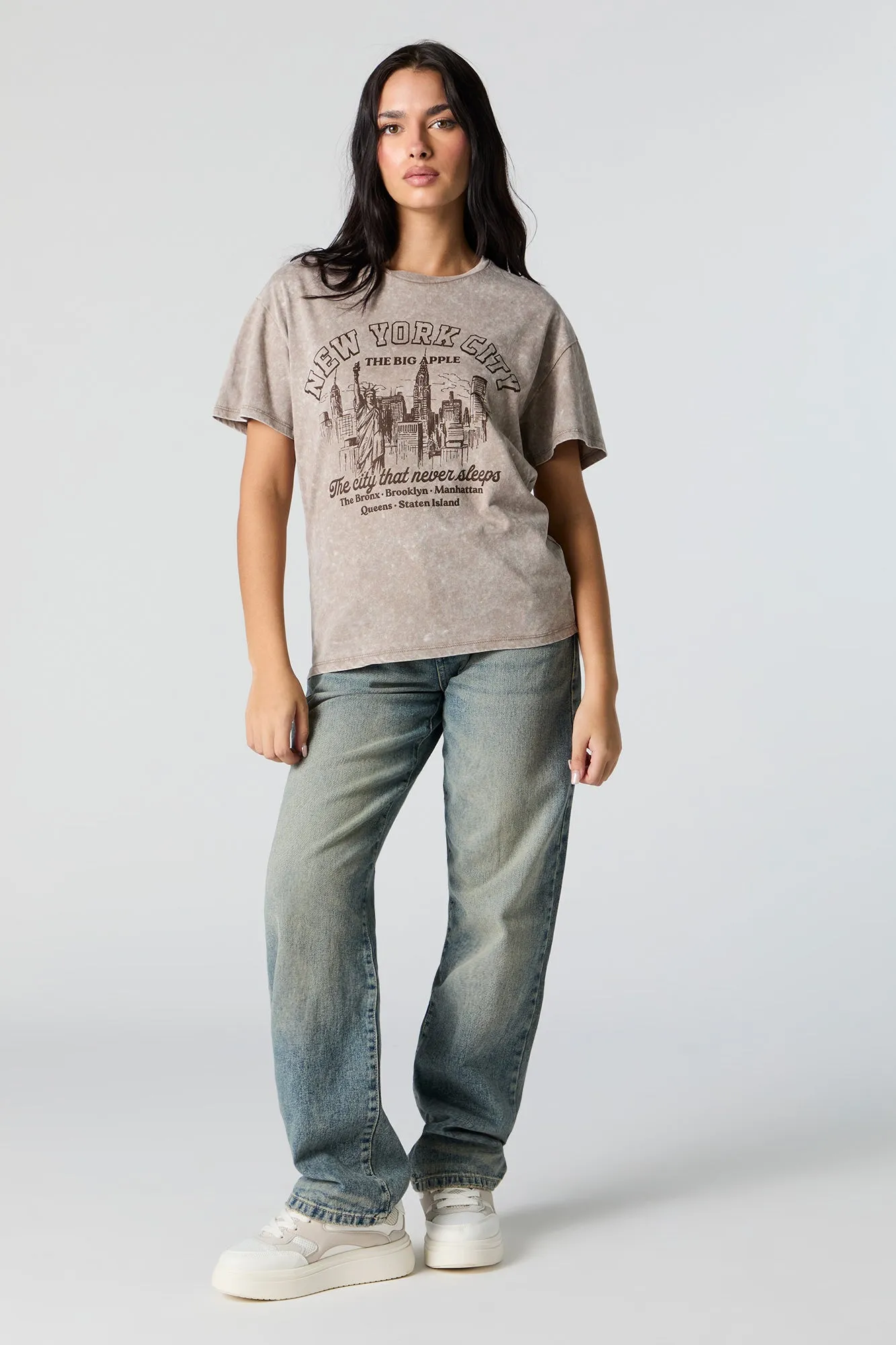 New York Graphic Washed Boyfriend T-Shirt sold by Charlotte Russe product image thumbnail 2