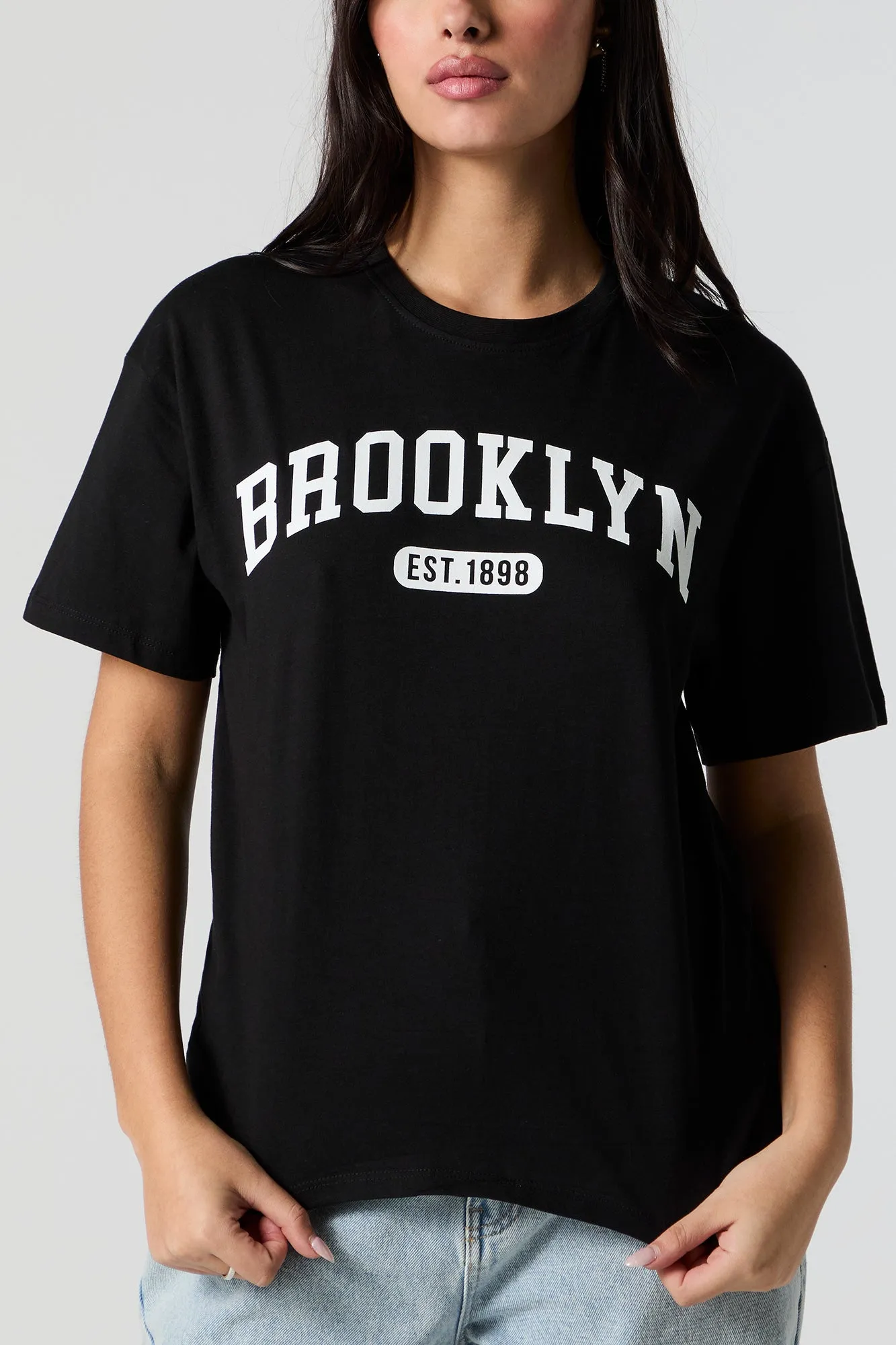Brooklyn Graphic Boyfriend T-Shirt sold by Charlotte Russe