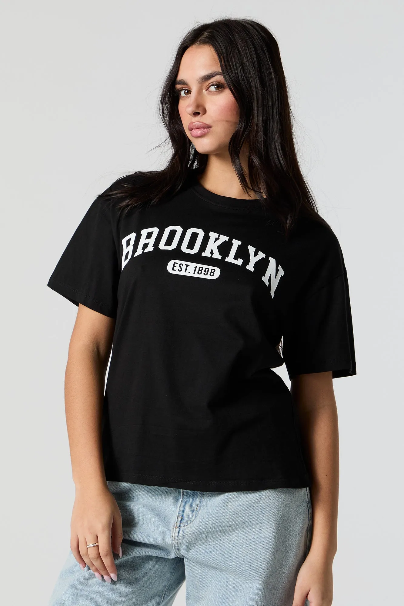 Brooklyn Graphic Boyfriend T-Shirt sold by Charlotte Russe product image thumbnail 2