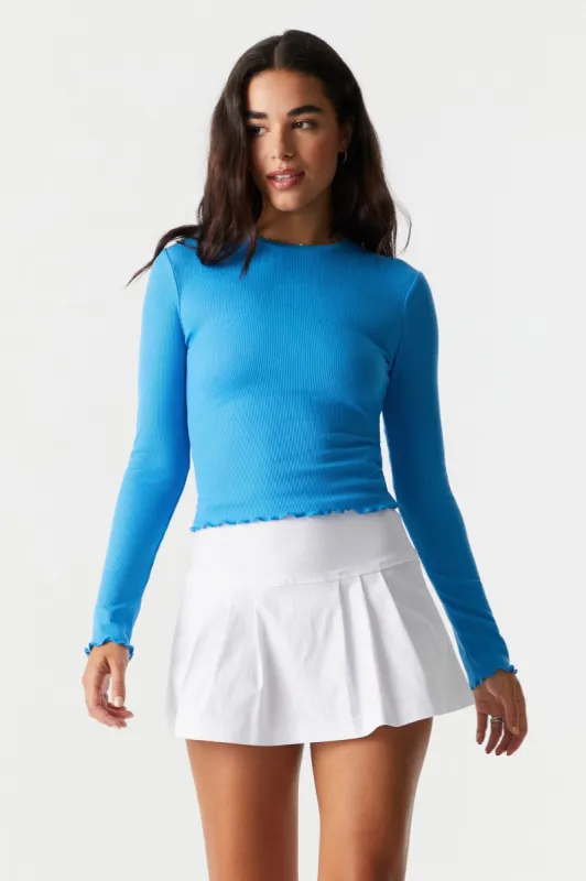 Lettuce Hem Long Sleeve Top sold by Charlotte Russe