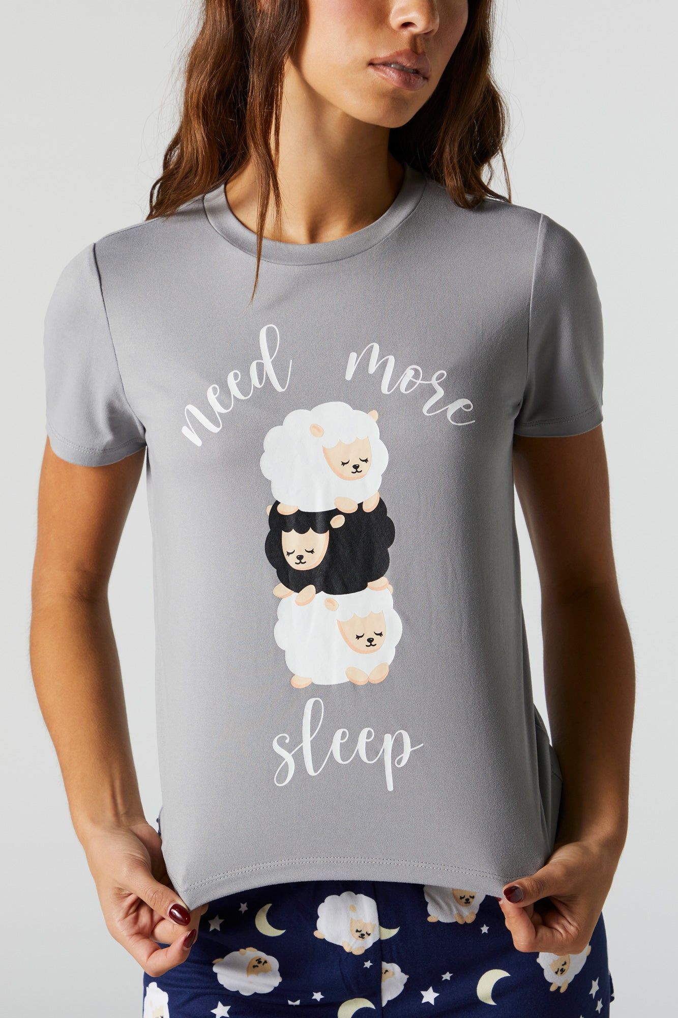 Sheepy Sleep Graphic Pajama T-Shirt Set sold by Charlotte Russe product image thumbnail 2