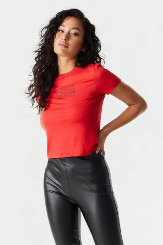 Angel Baby Graphic Skimmer T-Shirt sold by Charlotte Russe