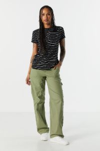 Striped Relaxed Crewneck T-Shirt sold by Charlotte Russe