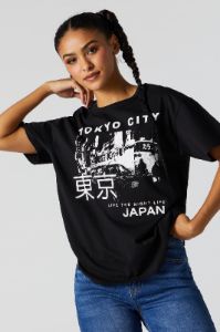 Paradise City Graphic Boyfriend T-Shirt sold by Charlotte Russe