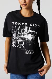 Paradise City Graphic Boyfriend T-Shirt sold by Charlotte Russe