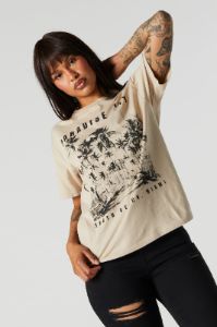 Paradise City Graphic Boyfriend T-Shirt sold by Charlotte Russe