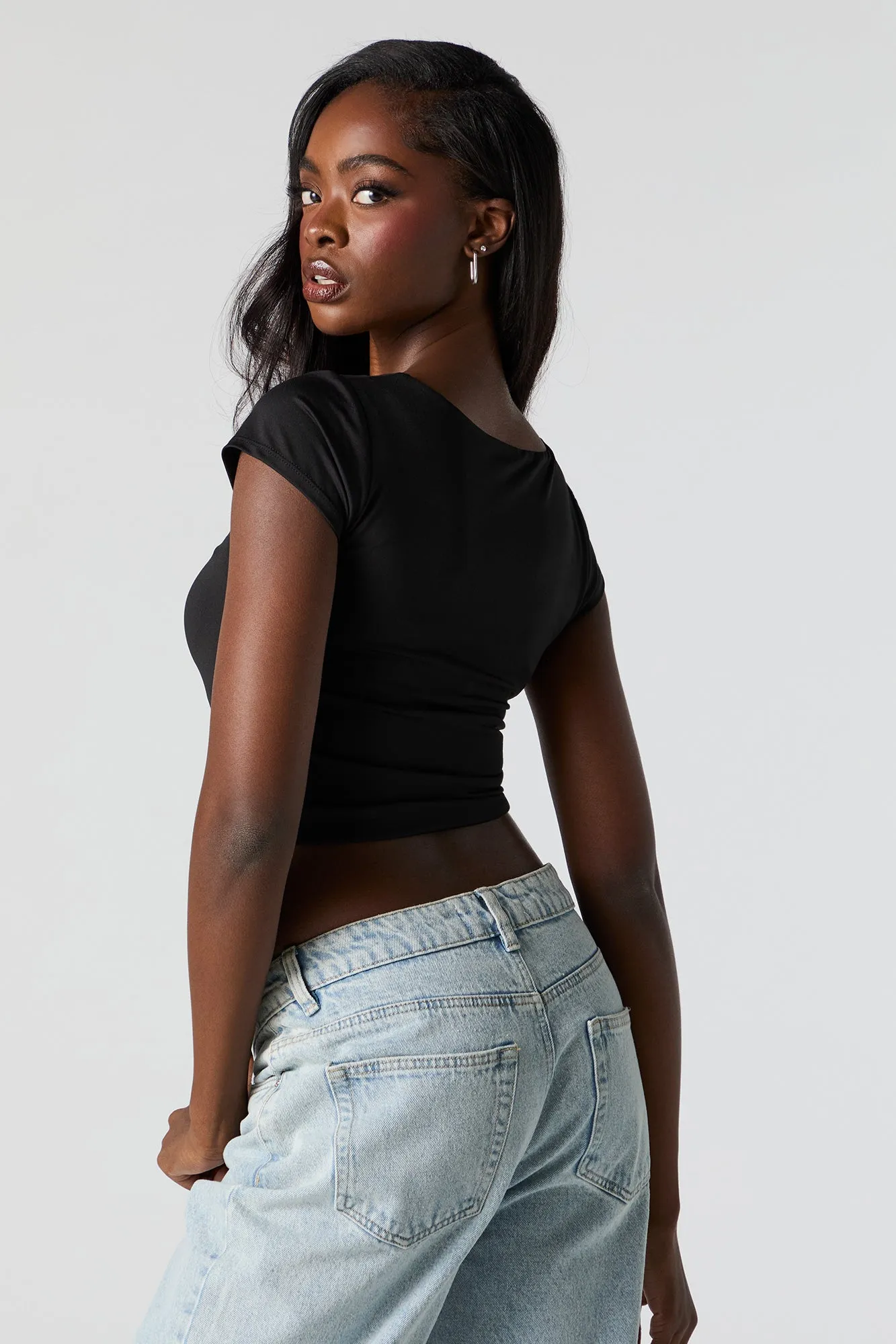 Contour Cinched Crop Top sold by Charlotte Russe product image thumbnail 2