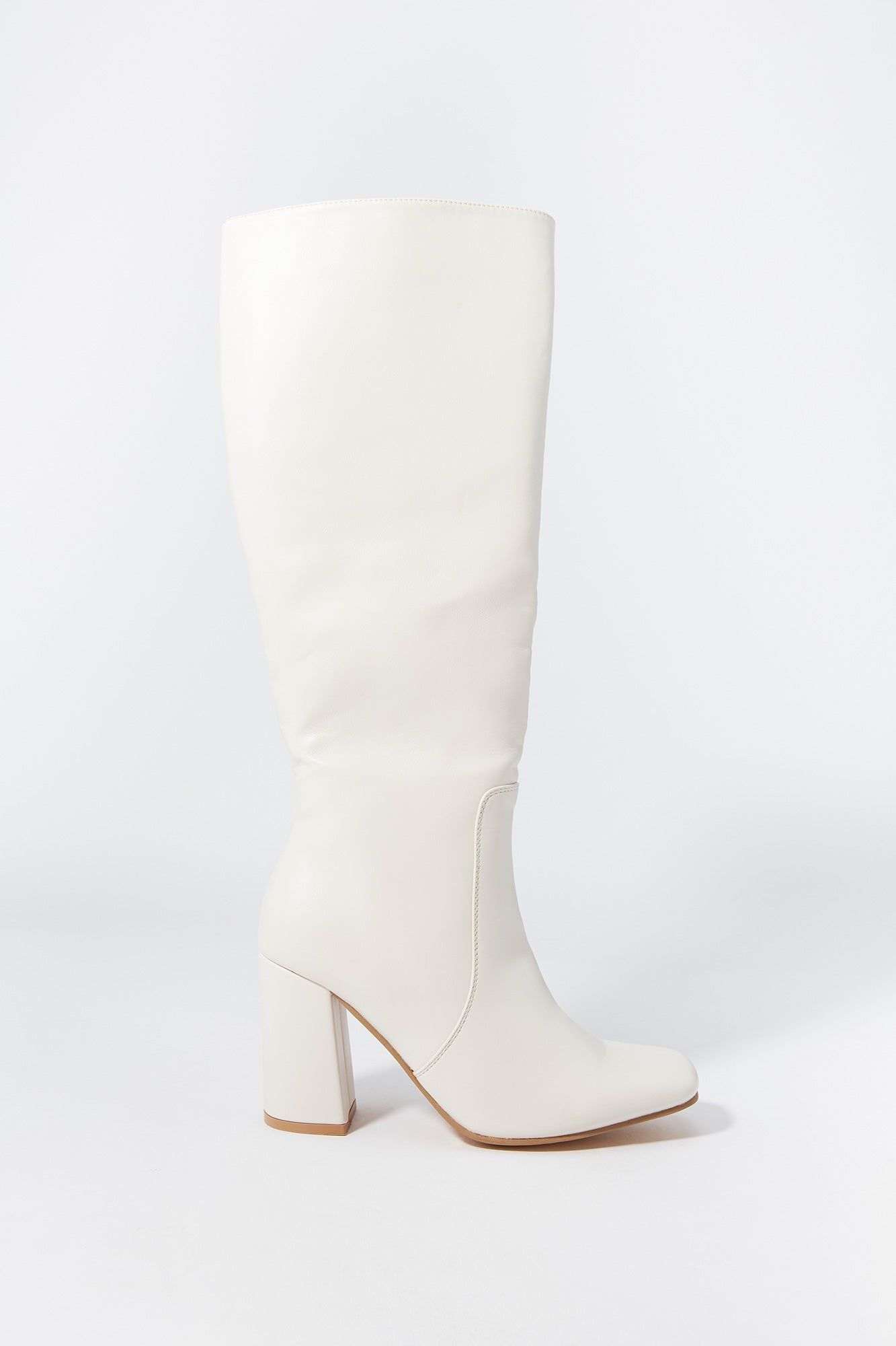 Faux Leather Knee High Heeled Boot sold by Charlotte Russe