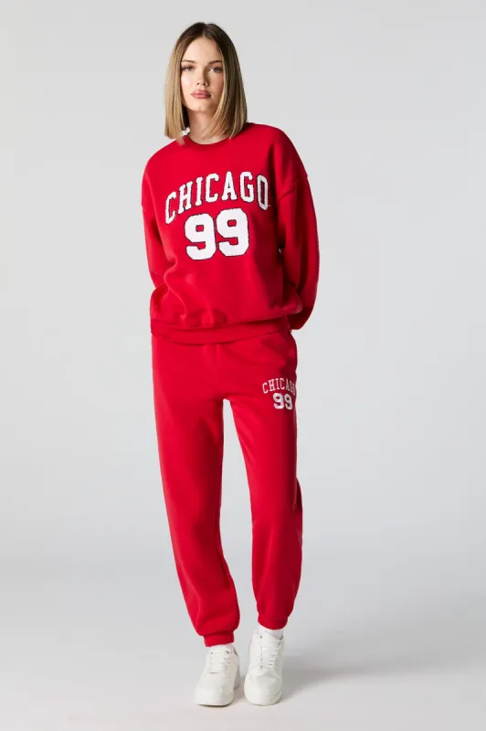 Chicago Embroidered Fleece Everyday Jogger sold by Charlotte Russe