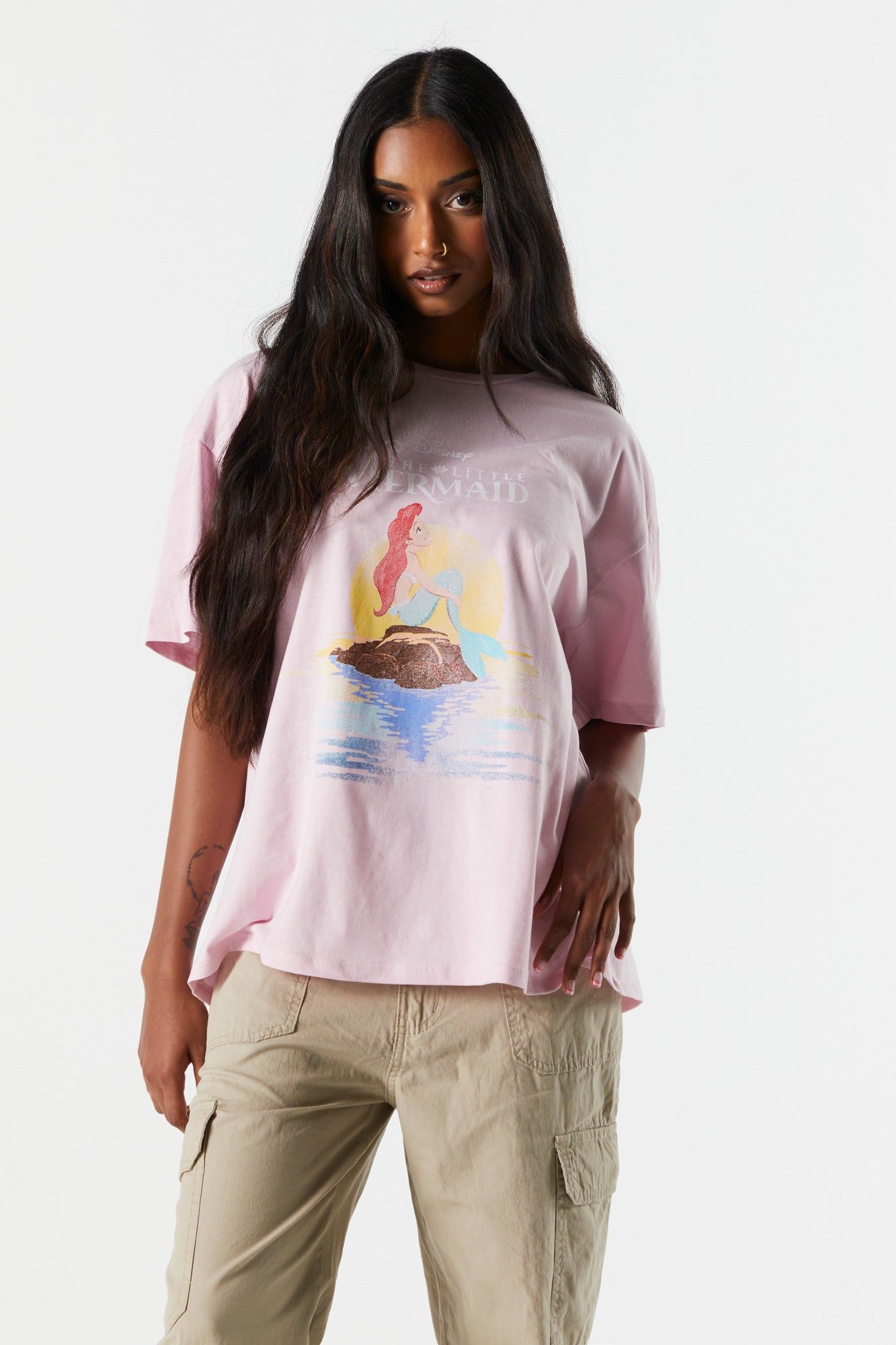 The Little Mermaid Purple Graphic T-Shirt sold by Charlotte Russe