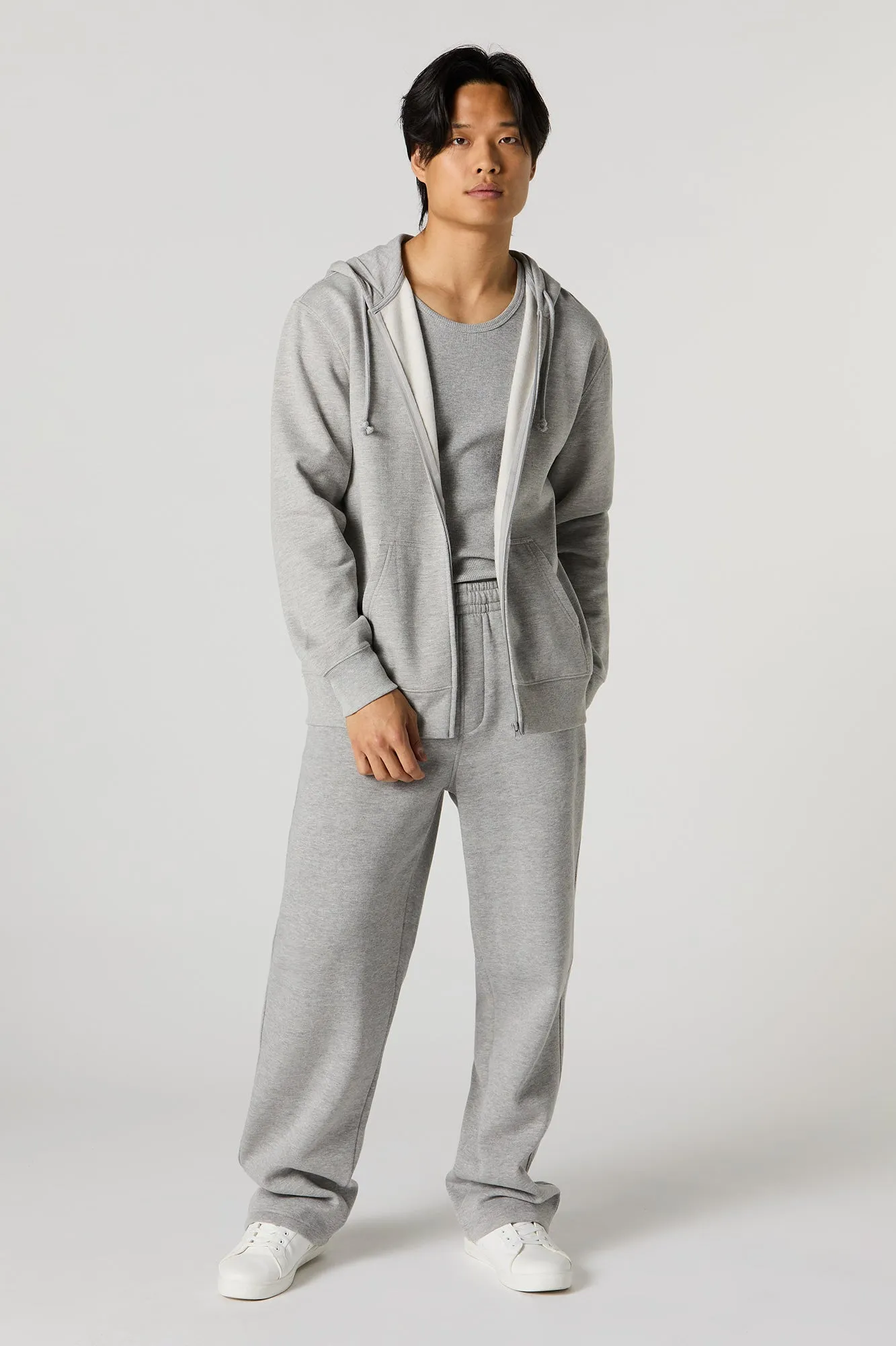 Fleece Everyday Zip-Up Hoodie sold by Charlotte Russe product image thumbnail 3