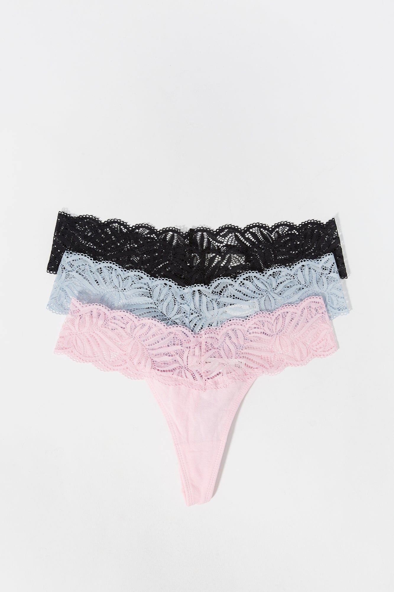 Pink Lace Thong (3 Pack) sold by Charlotte Russe product image thumbnail 2