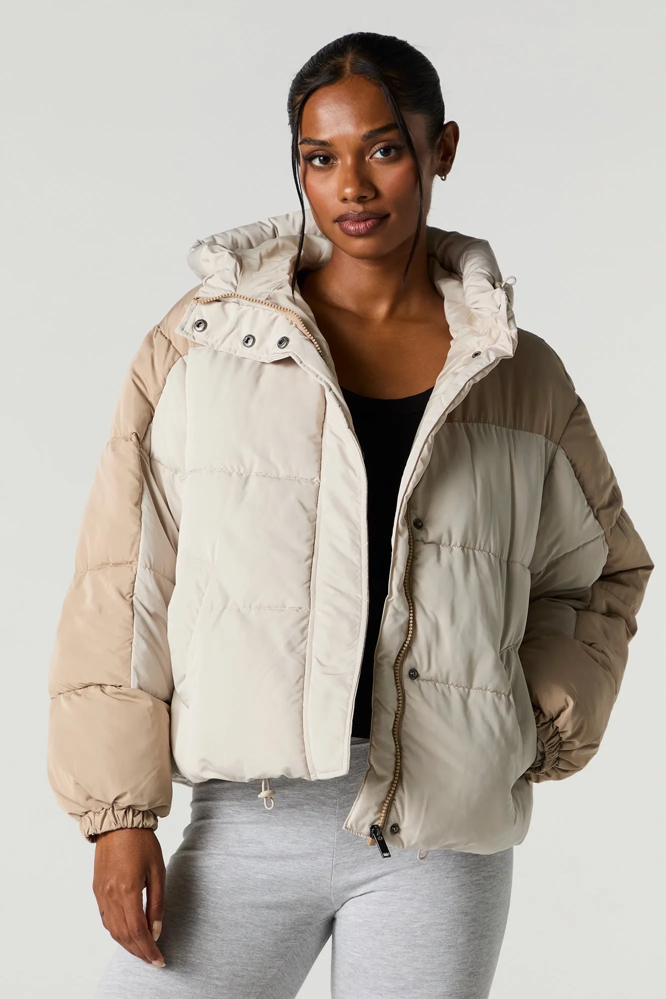 Colourblock Puffer Jacket sold by Charlotte Russe