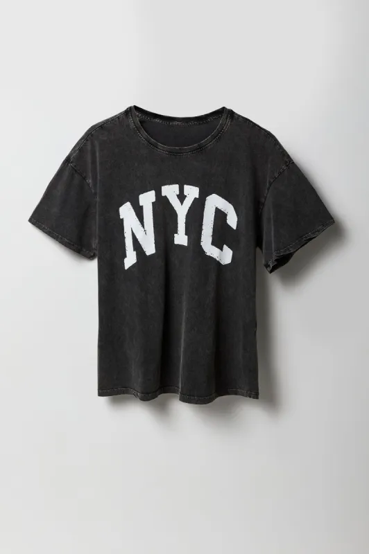 NYC Graphic Washed T-Shirt sold by Charlotte Russe